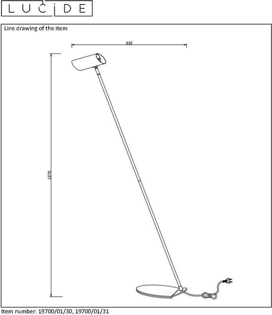 Lucide HESTER - Lampe de lecture - 1xGU10 (MR16) - Blanc
