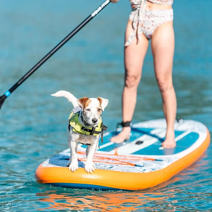 Kit complet de planche de SUP gonflable CampSup – Avec pagaie, pompe, sac, aileron et corde de sécurité