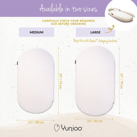 Yunioo - Matelas à langer pliable | Matelas à langer | Matelas universel pour panier à langer, panier mosaïque, landau et lit d'enfant | avec housse ultra-douce, déperlante et amovible | soutient une bonne cause | 79 x 41 x 3 cm