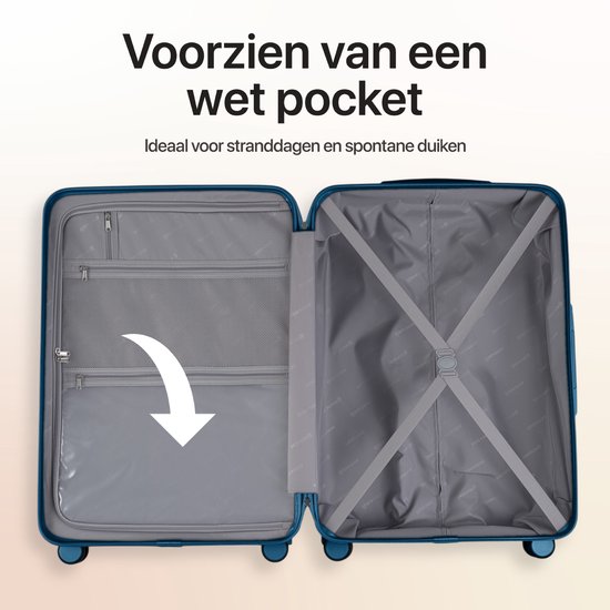SKYCASES Bagage à main – Classic Heritage – Valise à roulettes légère – Durable – 36 L – Serrure TSA – 55 x 39 x 20 cm – Valise à roulettes pour bagage à main – Roulettes Spinner – Bleu foncé