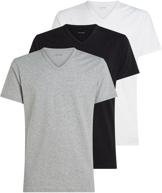 T-shirts Calvin Klein SS à col en V pour homme (lot de 3) - Taille L