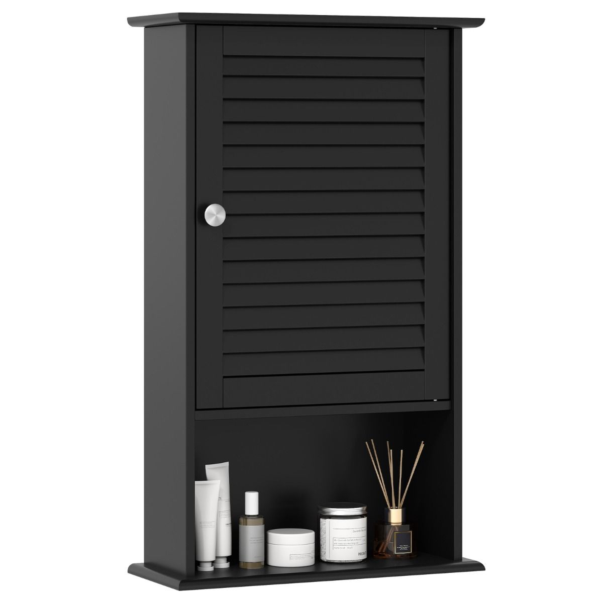 Armoire suspendue Coast pour la salle de bains - étagère réglable - fixation murale - noir