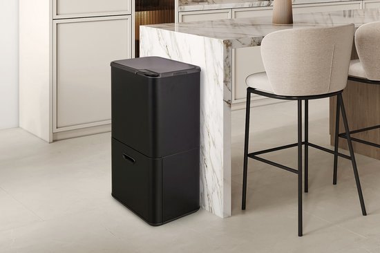 Poubelle Umuzi Cleaning - 70 litres - Noire - Tri sélectif - 41,5,5 x 31,4 x 77,8 cm