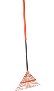 Râteau de Jardin - BLACK+DECKER - Râteau à Feuilles avec Poignée Confortable - 164 x 60 x 3 CM - Orange/Noir