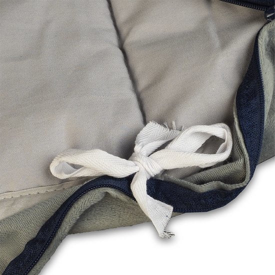 Housse de couverture lestée - EL-Life - 200 x 200 cm - 100% coton - gris et bleu