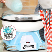 Gadgy barbe à papa Retro Blue - Avec 10 bâtonnets et cuillère à mesurer - Barbe à papa - Friandises - Fête des enfants