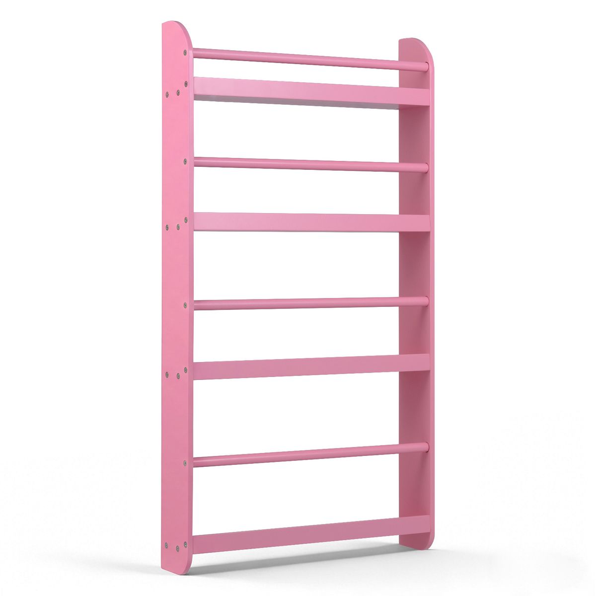 Étagère murale pour livres enfants Coast - peu encombrante - 4 étagères - blanc/rose
