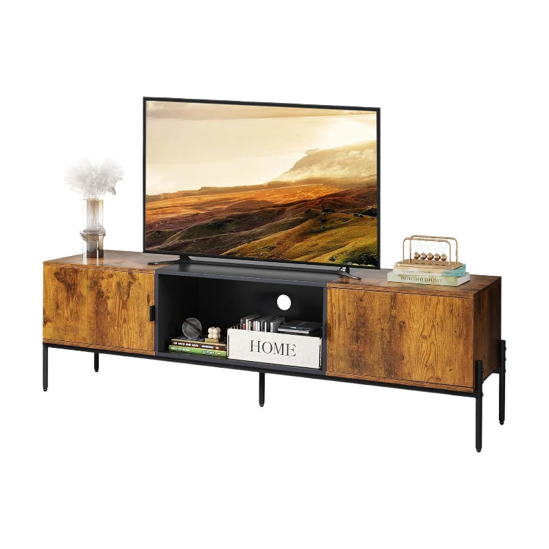 Meuble TV WLIVE avec compartiments ouverts - 147 × 37 × 43 cm