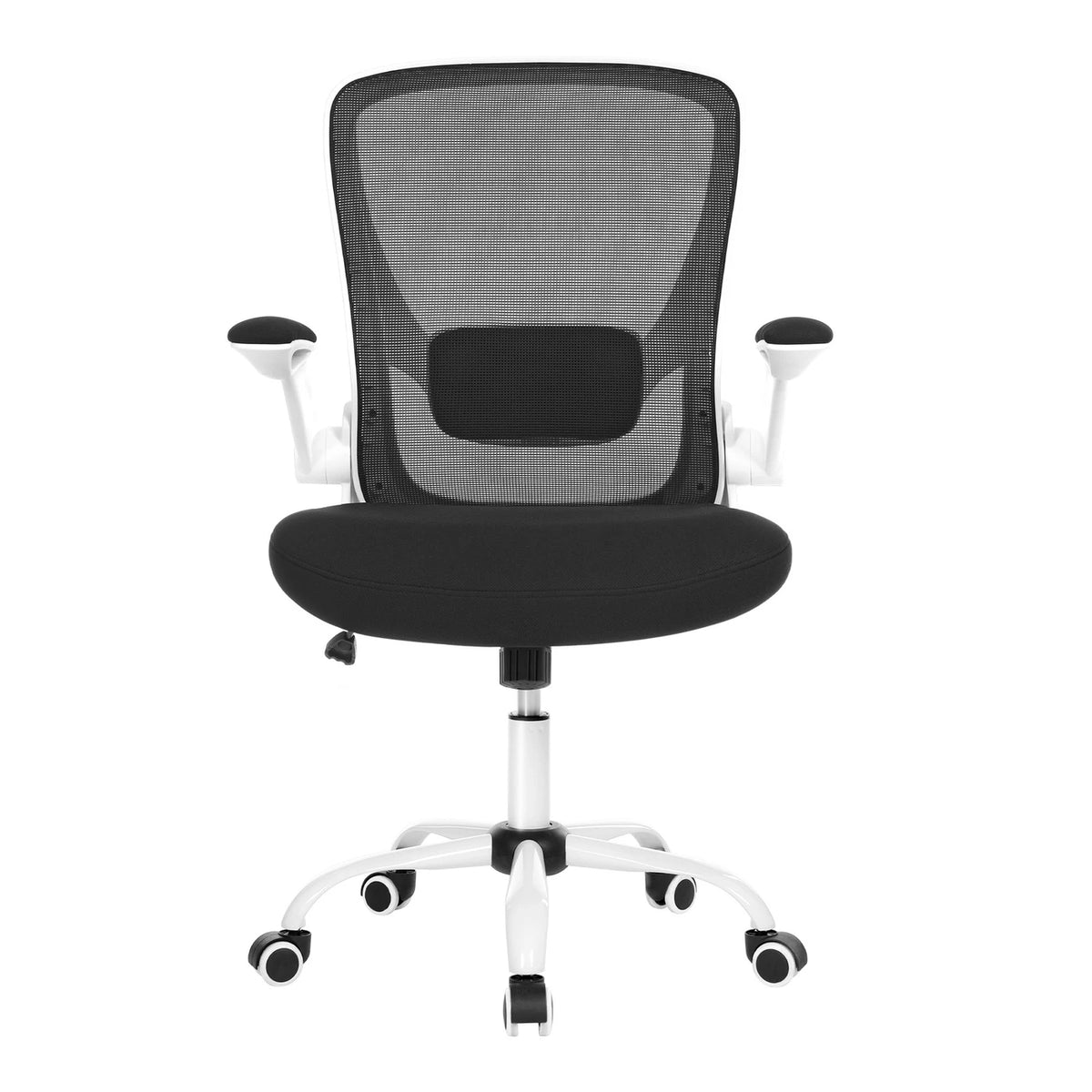 Chaise de bureau ergonomique en maille JOYFURNOS - Noire - 60 x 64 x 103–110 cm - Soutien lombaire réglable - Accoudoirs rabattables