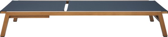 Chaise longue AXI Logan aspect bois/anthracite – Structure en aluminium thermolaqué – Dossier à 5 positions – Assise en Textileen – 193 x 70 cm