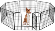 Avalo Puppy Run Ø210cm Pliable Noir - 8 panneaux 80x60cm - Parc à animaux / Parc à lapins / Parc à chiens