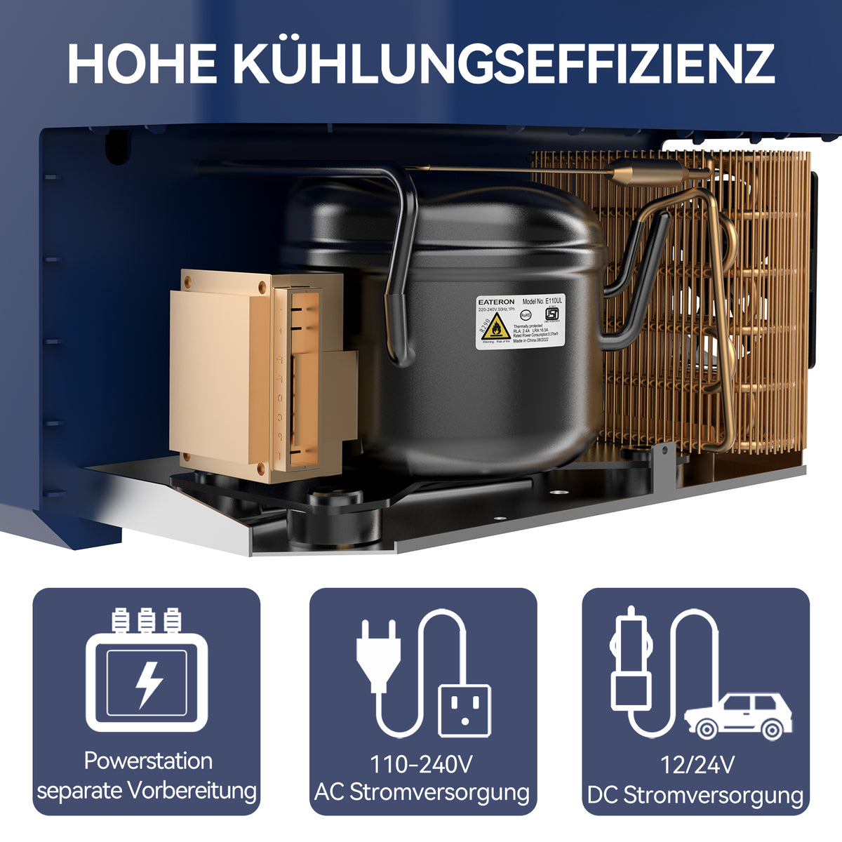 Glacière à compresseur BINGI - 42 litres - 12/24 V et 230 V