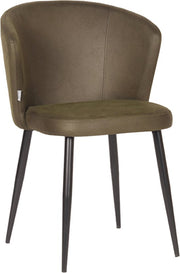 Chaise de salle à manger LABEL51 Wave - Verte - Tissu - Métal noir - Chaise - Chaise de salle à manger standard