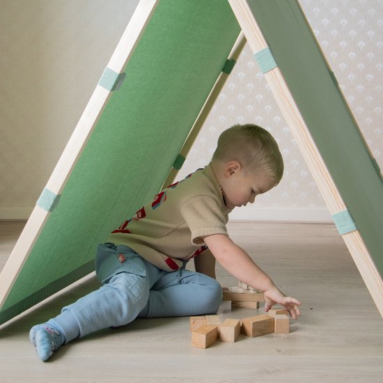 Sunny Como Play Tent Green - Tente Wigwam Tipi pour enfants - Poteaux en bois FSC - 123x106x107cm