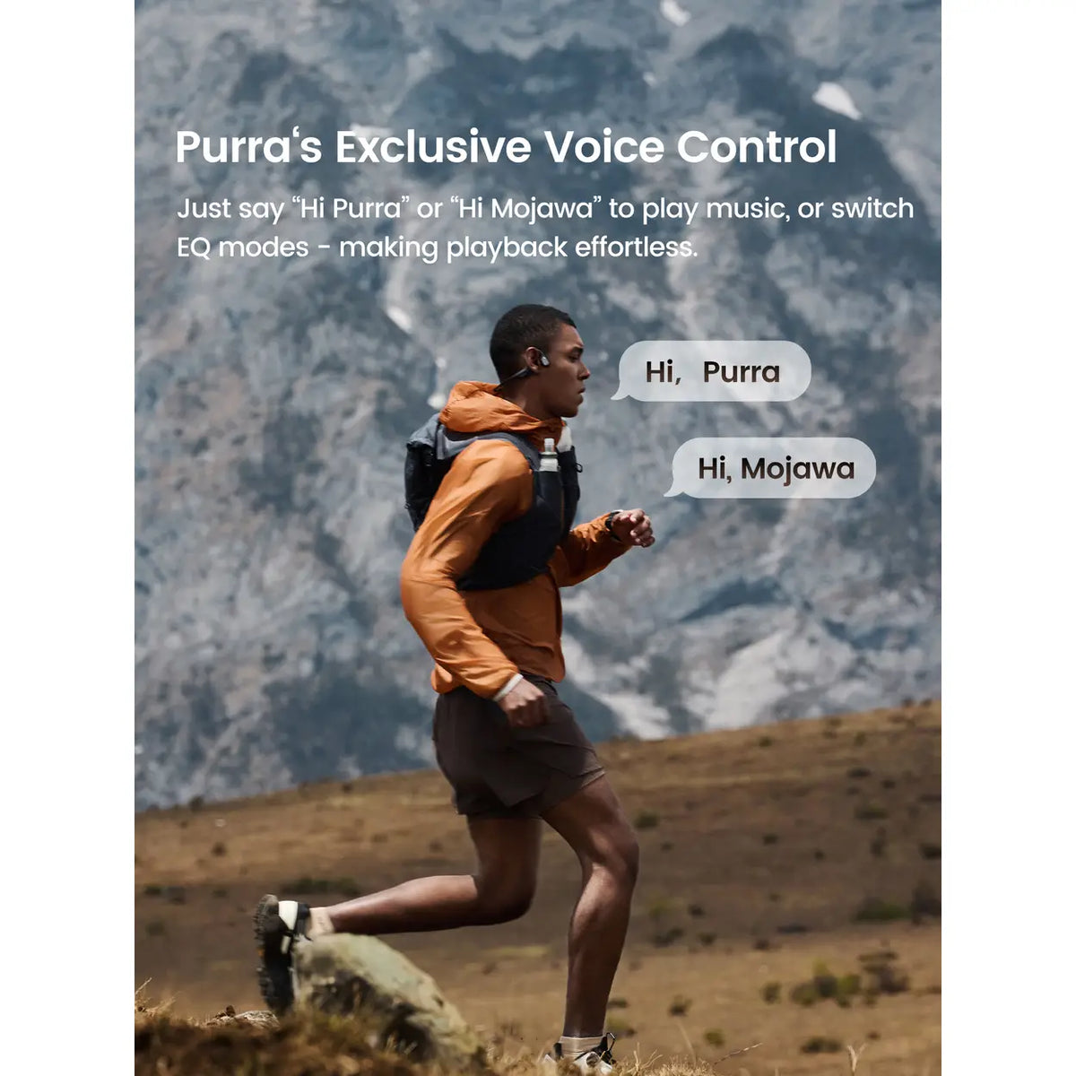 Casque de sport ouvert Mojawa Purra Run - Bluetooth - IP67 - Noir