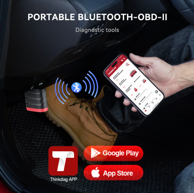 THINKCAR ThinkDiag Mini - Outil de diagnostic OBD2 Bluetooth - iOS/Android - Diagnostic du système - NIV - 60 x 48,5 x 22,5 mm