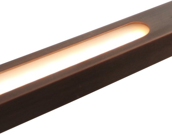 Suspension Bande 3994BR, lampe LED couleur bronze, 114 cm de large, avec système de réglage de la hauteur de Steinhauer, design élégant et moderne dans une teinte chaude