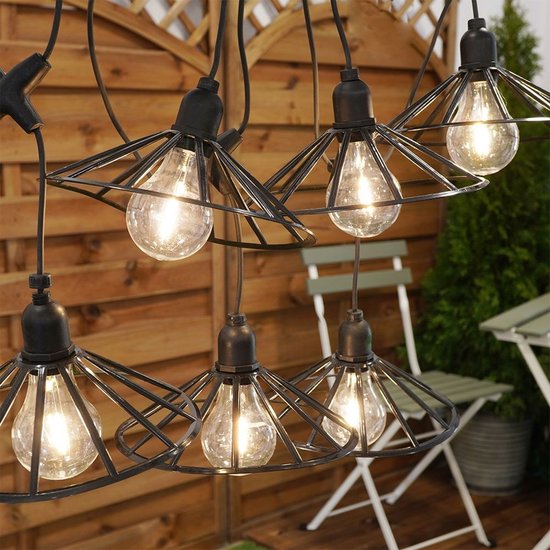 Vilde - Guirlande LED d'extérieur - 6 ampoules - 5,5 m - Fonction minuterie