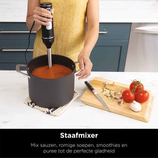 Ensemble mixeur multifonction Ninja 3-en-1 - Mixeur plongeant - Batteur à main - Hachoir - 850 watts - 700 ml - Acier inoxydable - CI100EU