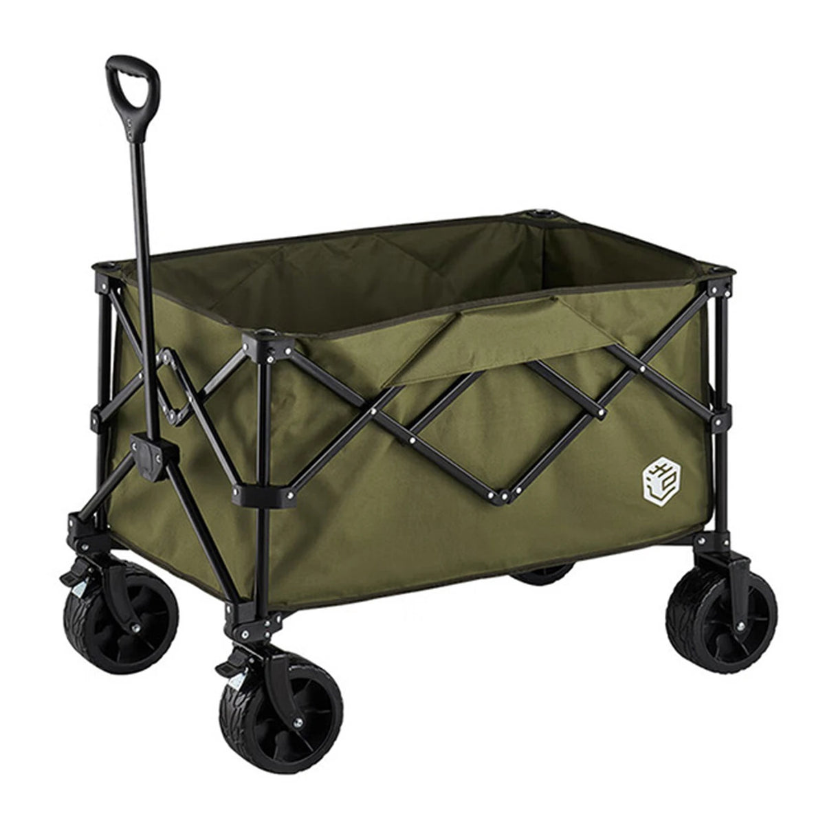 Chariot pliable Ochama - 200 litres - Roues tout-terrain avec double frein - Très grand format - Vert