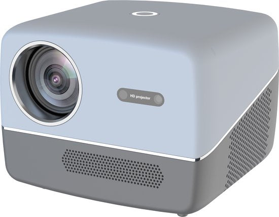 Fuegobird A6 Beamer - 1080P Full HD - Projecteur Smart Home - Support 4K - Android TV 9.0 - 450 ANSI - Streaming avec IOS & Android - Autofocus et 4D keystone - 2GB RAM+32GB ROM - WiFi6 - 2.4G/5G WiFi - BT5.0 - Netflix/Prime Video/Youtube - Gris