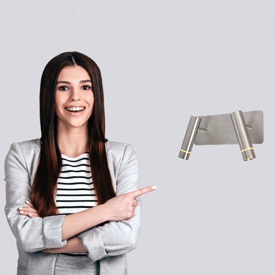 Applique murale Volari 4713ST en acier, à 2 lumières, avec têtes orientables et inclinables - Steinhauer