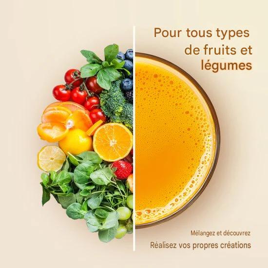 KitchenBrothers Extracteur de jus - Vertical - Presse-agrumes - Presse-légumes et fruits - 126 mm - 750 ml - Noir