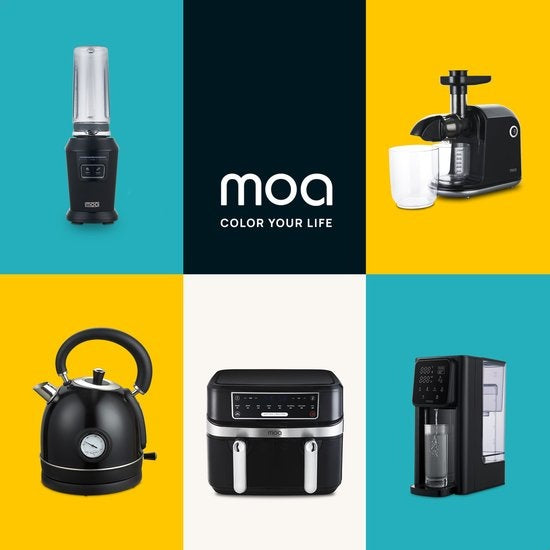Distributeur d'eau chaude - MOA - Bouilloire - Réglage de la température - Affichage numérique - Réservoir d'eau amovible - 3 litres - Noir