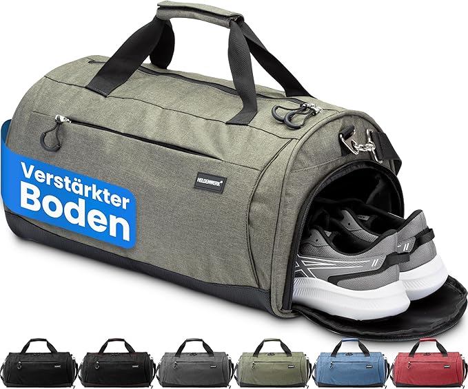 Herowerk Sac de sport avec compartiment à chaussures et compartiment humide - sac d'entraînement pour femmes et hommes - 48x26x25 cm - 30L - Vert