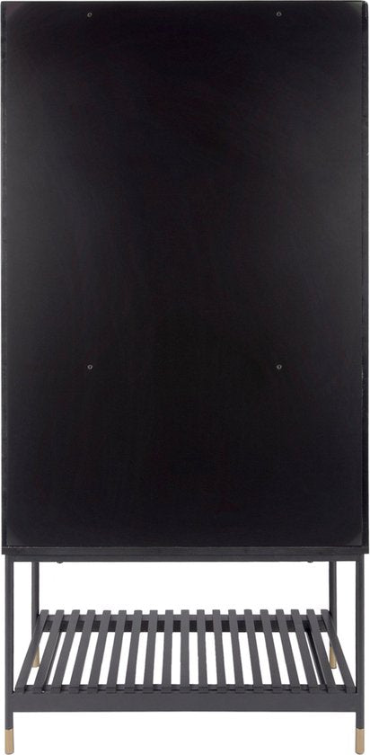 Armoire Leitmotiv Marve - Noir - 40 x 75 x 150 cm - Style moderne, scandinave