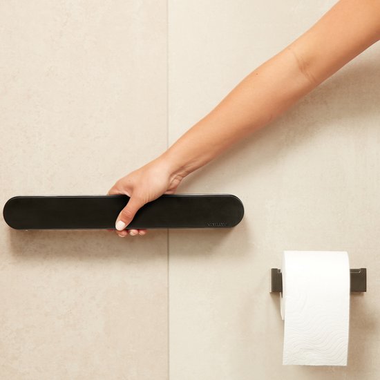 Barre d'appui murale VITILITY ID - Noir charbon - Barre d'appui pour toilettes - Noir 35 cm