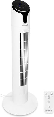 VONROC Luxury Fan - Ventilateur de tour - hauteur 86 cm - télécommande incluse - 3 vitesses - fonction swing - minuterie de 15 heures - blanc