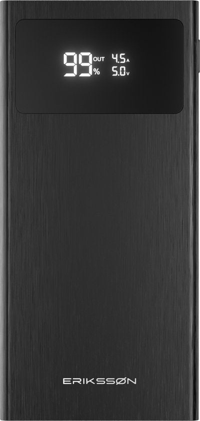 Powerbank Eriksson Core Pro Charge - 10 000 mAh - Charge rapide 22,5 W - USB-A/USB-C - Indicateur LED - Powerbank universelle compatible notamment avec iOS/Android