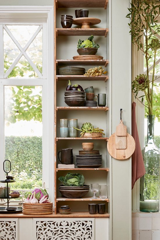 Mica Decorations Etagère Duko - Ø28 cm - 100% FSC Bois de manguier - Marron