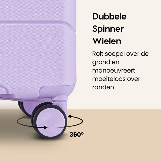 SKYCASES Urban Adventurer - Valise à main - Serrure à numéro - 44L - Roues pivotantes - Valise de voyage avec serrure à bagage - Trolley léger - Violet