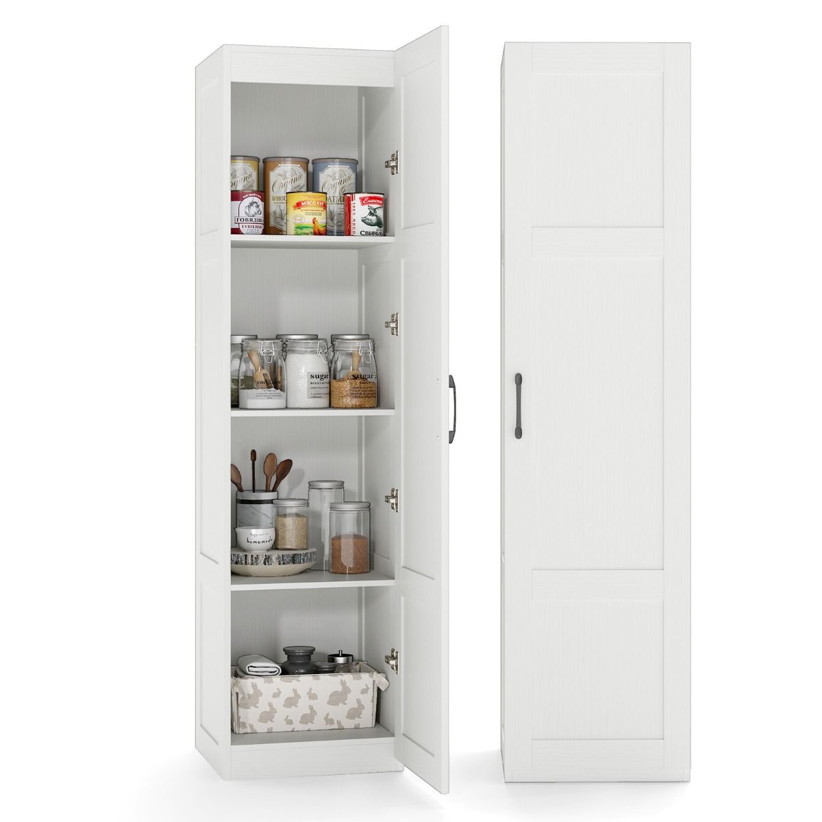Meuble de rangement Coast - indépendant - 4 étagères - blanc - 150 cm de hauteur