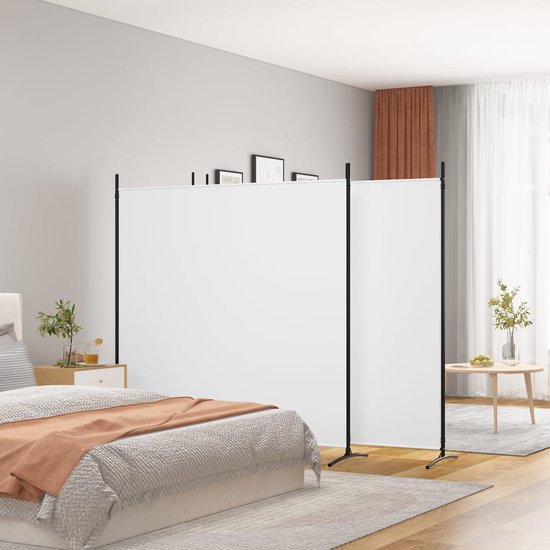 vidaXL - Paravent - avec - 4 - panneaux - 698 x 180 - cm - tissu - blanc