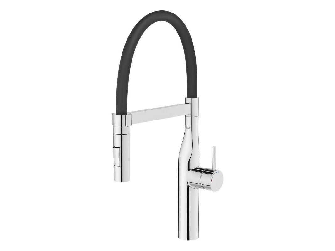 Mitigeur de cuisine Roca Glera Pro - Mousseur extractible - Chromé - Adapté à la basse pression