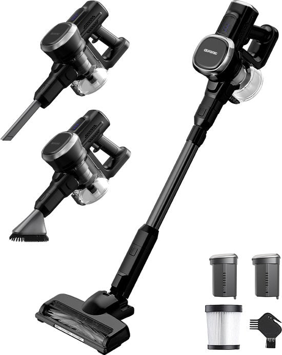 Auronic Stick hoover - Sans fil - Sans sac - Alimenté par batterie - Autonome - 220W - Batterie supplémentaire - Aspirateur - Noir