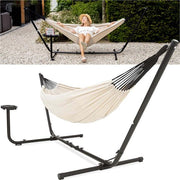 Hamac Vita5 avec support - 2 personnes - Porte-gobelet inclus - 205kg de poids - Beige/White