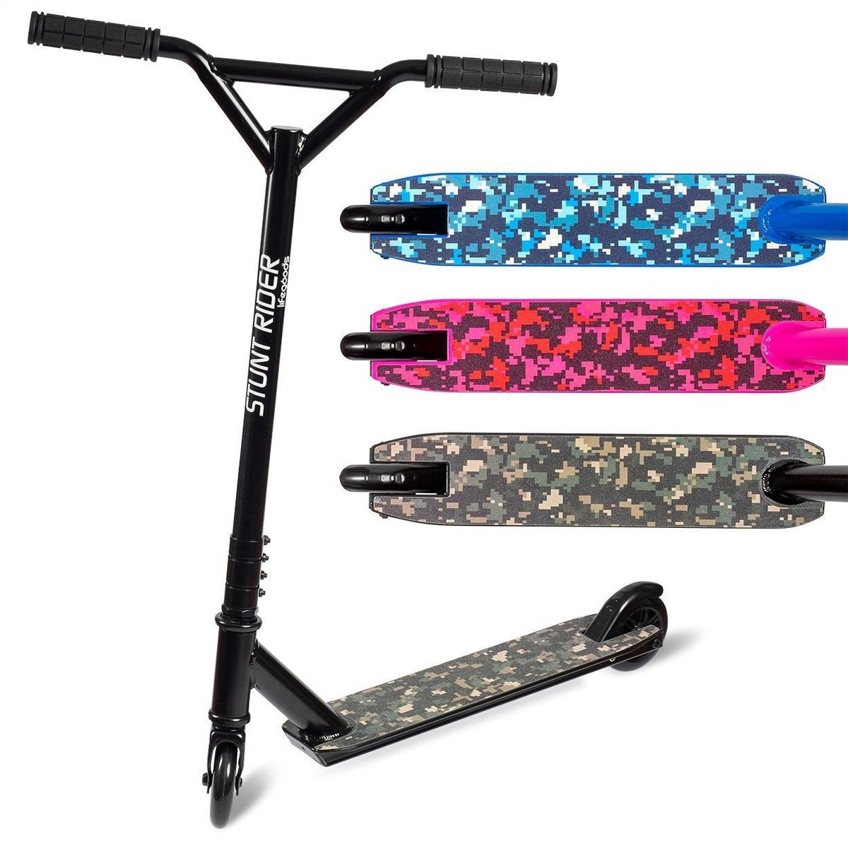 Trottinette LifeGoods  - Étape 8ans+ - Roues 100mm - Noir
