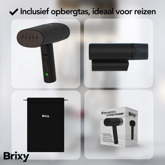 Brixy Clothes Steamer - Powerful Hand Steamer - Steamer Clothes and Furniture - Including Storage Bag - Anthracite
