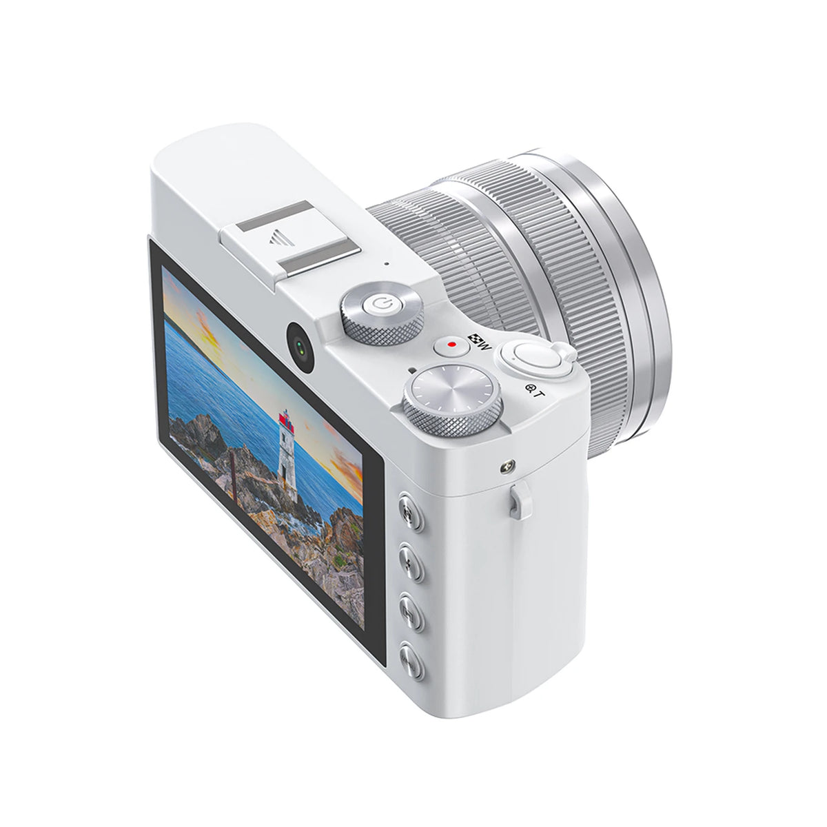 Appareil photo numérique Songdian - 5K et 64 MP - Zoom optique 8x - Blanc