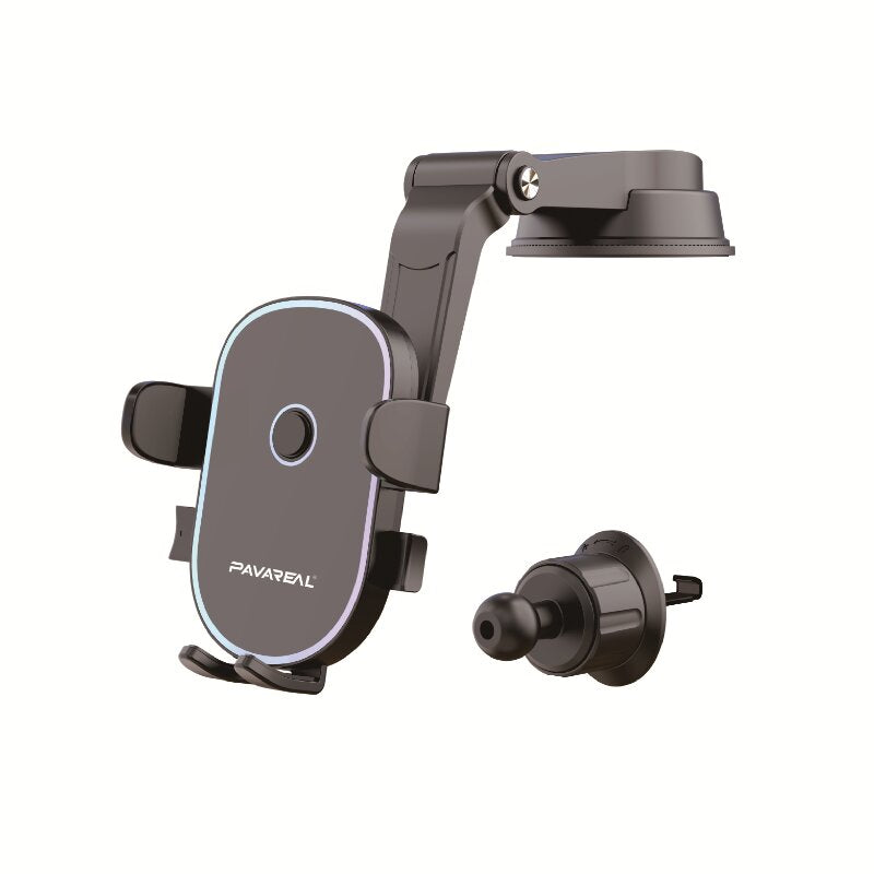 Support voiture 2-en-1 PAVAREAL CH75 avec ventouse puissante et anneau de fixation, noir