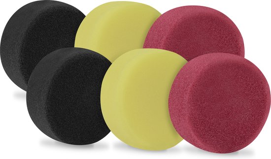 VONROC Disques de polissage/Pads de polissage en mousse pour polisseuses - Jeu de départ - 75mm, 6 pièces