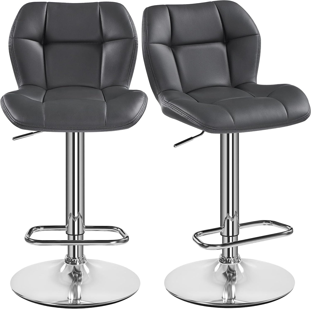 Tabourets de bar réglables Yaheetech - lot de 2 - gris foncé