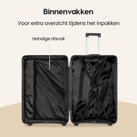 SKYCASES Urban Adventurer - Grande valise de voyage - Verrouillage par numéro - 49x30x75cm - 110L - Valise de voyage avec verrouillage de valise - Roues pivotantes - Noir V2
