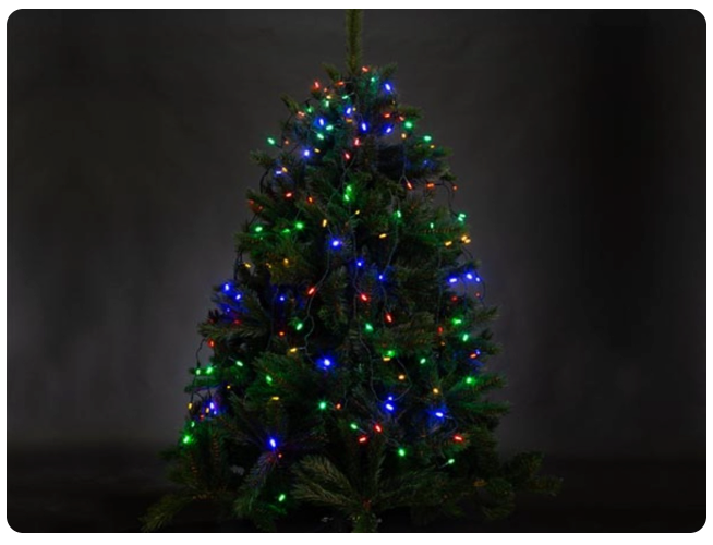 Vellight Atria LED For Tree – Guirlande lumineuse de Noël pour sapin – Équipée d'un anneau pratique avec des guirlandes lumineuses, de LED à faible consommation d'énergie et d'un adaptateur résistant aux intempéries – Pour l'intérieur et l'extérieur – Ver