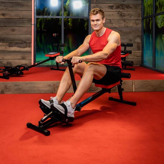Kendox RowShaper - Rameur d'intérieur - Appareil de fitness pour l'entraînement cardio et de musculation - Rameur de fitness avec écran LCD pour l'entraînement à domicile - Capacité de charge maximale de 120 kg - Édition vente par correspondance