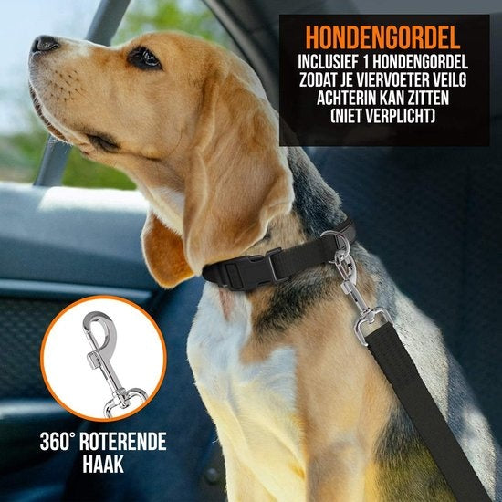 Couverture Strex pour chien Siège arrière de la voiture et coffre - 137 x 147 CM - Couverture protectrice - Tapis pour chien Siège arrière de la voiture - Laisse pour chien et sac de rangement inclus